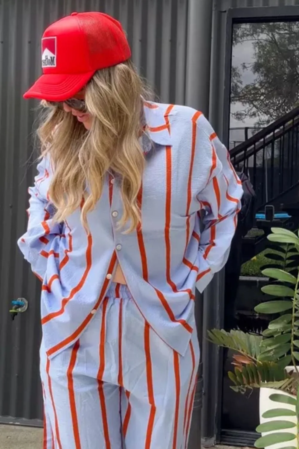 Kirsty wears a striped set from Shein