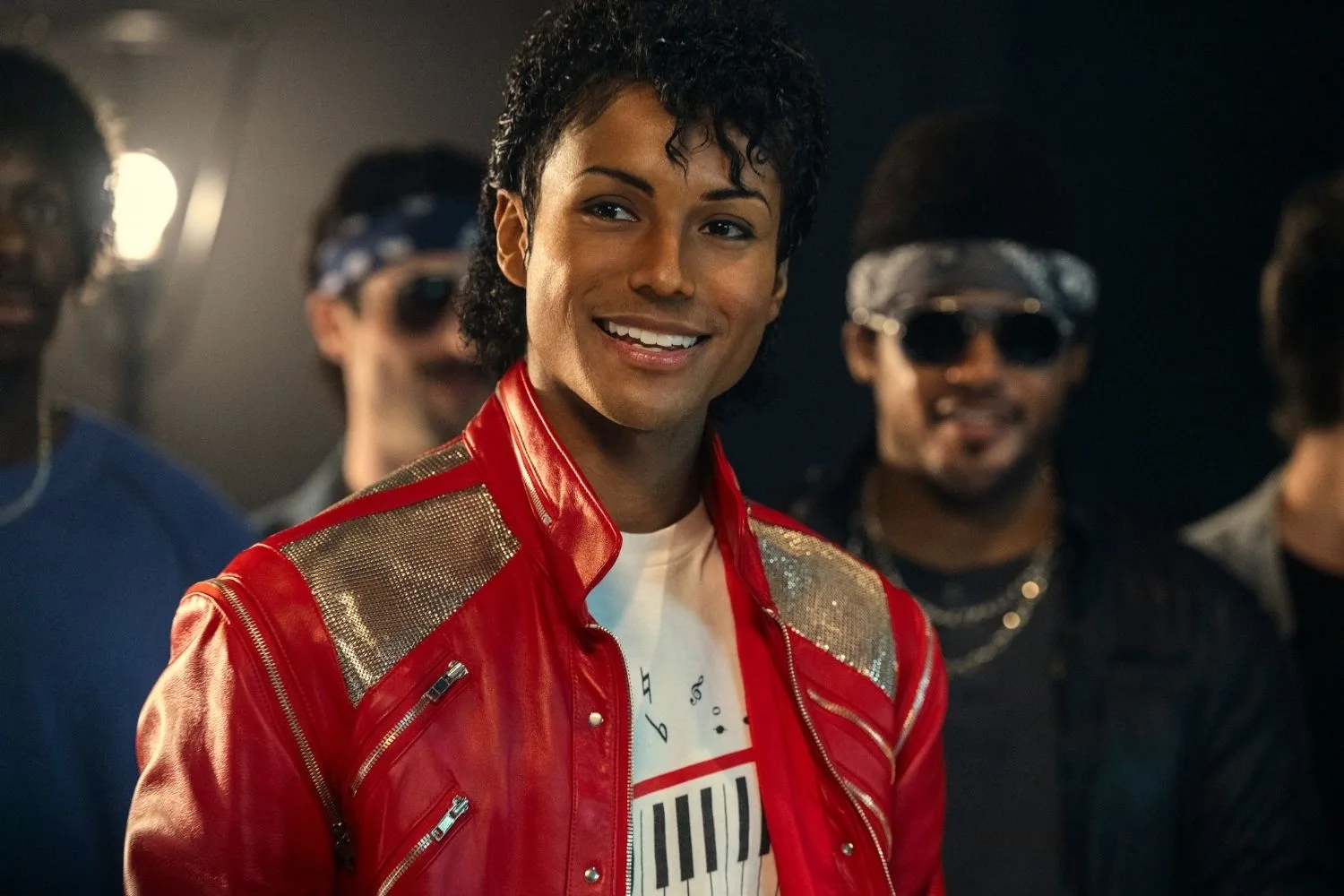 jaafar jackson in the iconic red jacket s michael jackson in new biopic