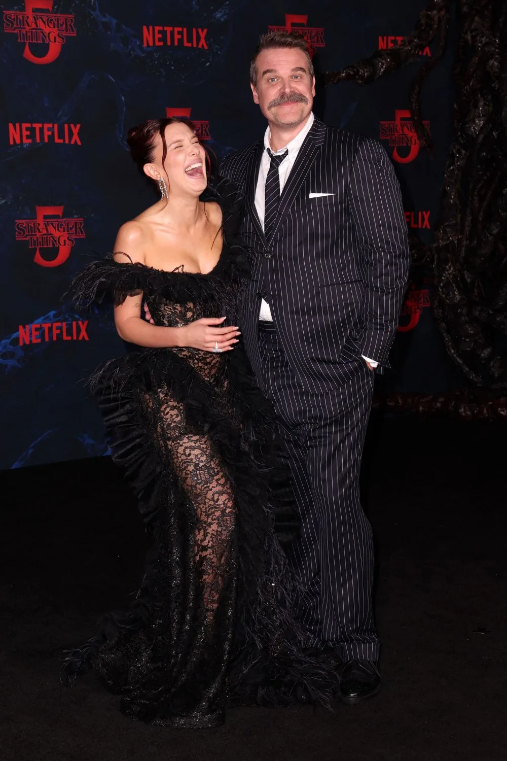 Millie Bobby Brown and David Harbour