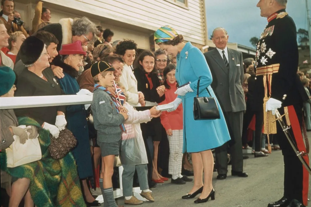 Queen Elizabeth of a walkabout in Australia