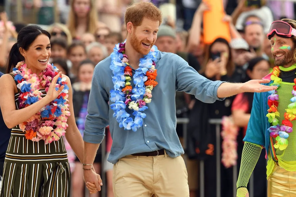 Harry and Meghan visiting Bondi Beach on their Australian tour