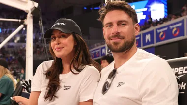 Megan Gale and Shaun Hampson./Pic: Getty