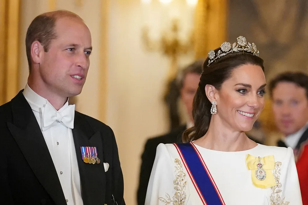 Kate wearing the strathmore rose tiara