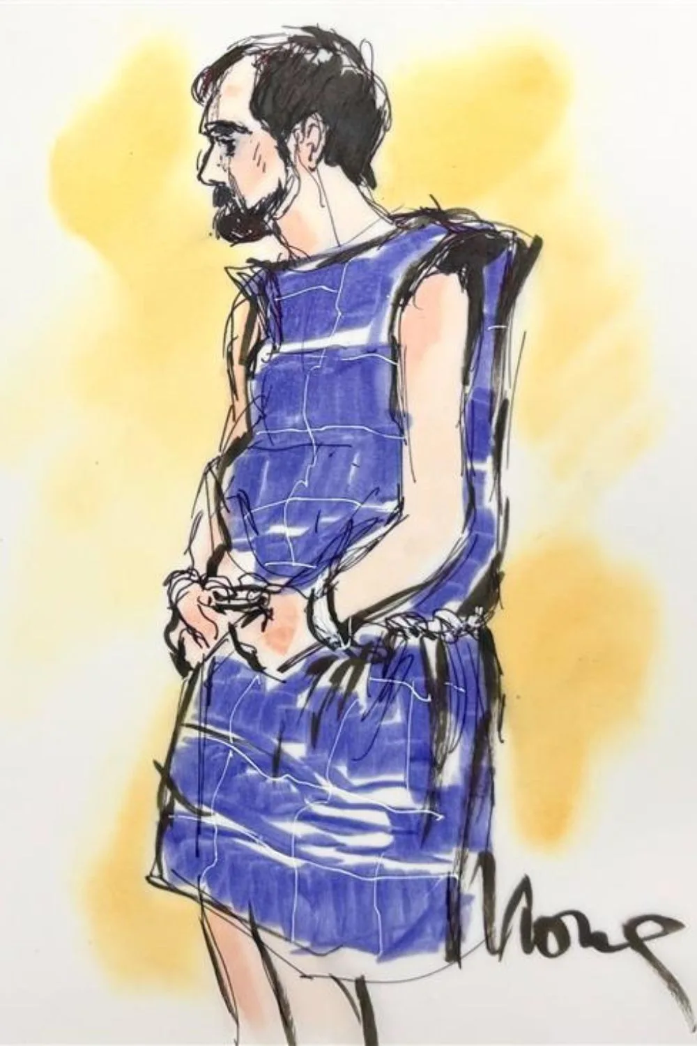 Nick Reiner in a courtroom sketch./Pic: Backgrid
