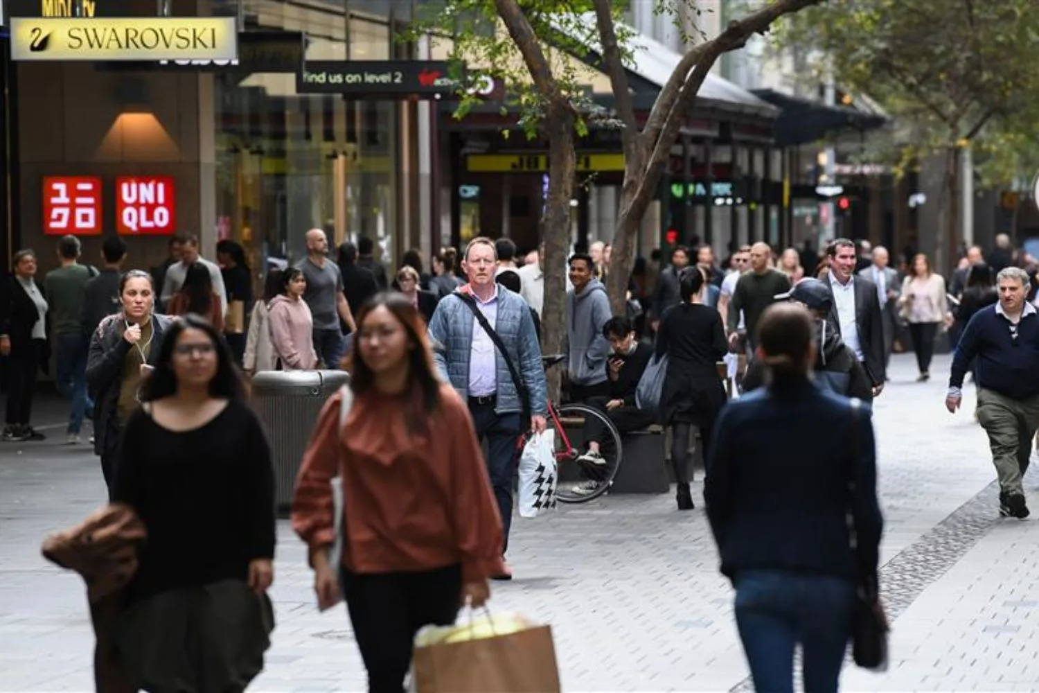 Shoppers at Pitt Street Mall