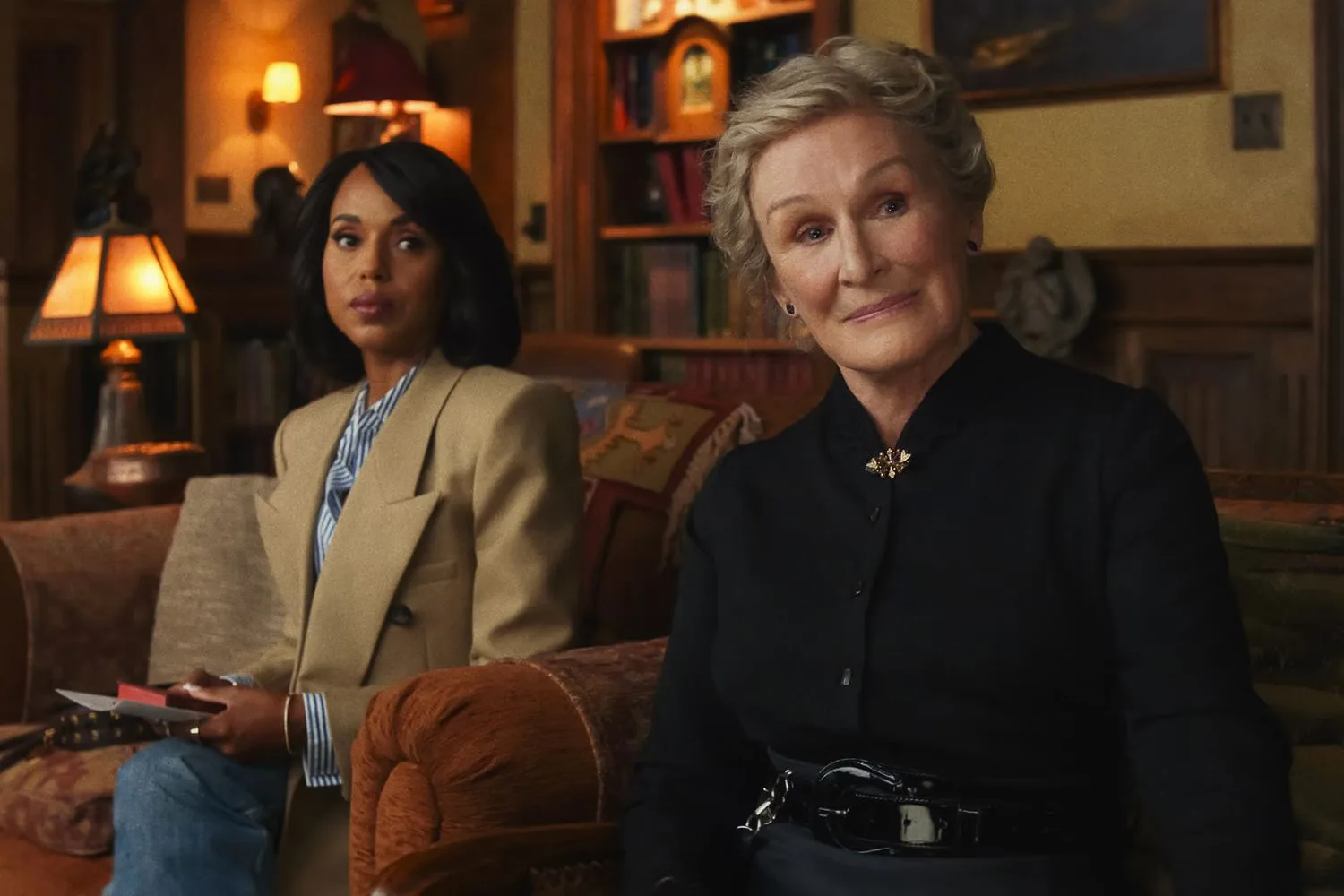 Glenn Close and Kerry Washington in Wake Up Dead Man