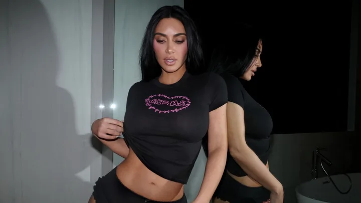 Kim Kardashian wearing Skims.
