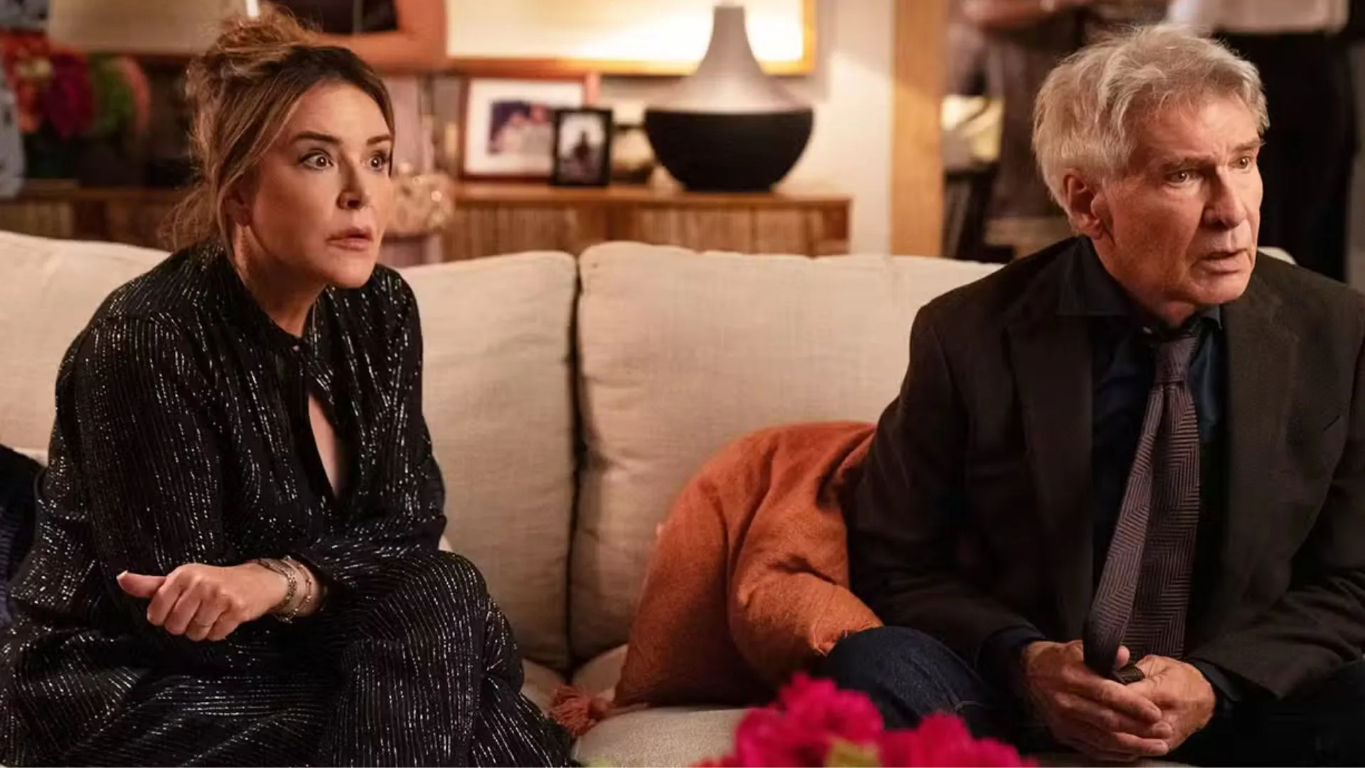 Christa Miller and Harrison Ford in Shrinking. Pic: Apple TV