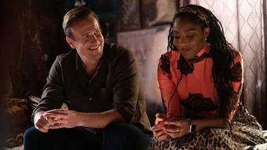 Jessica Williams and Jason Segel in Shrinking. Pic: Apple TV