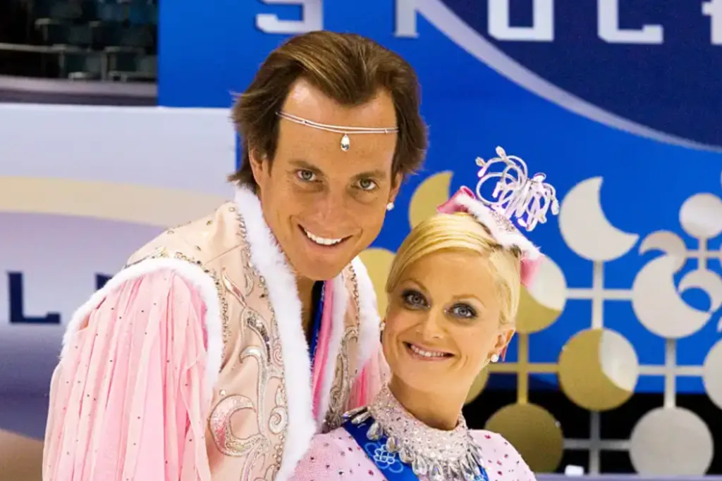 Amy Poehler and Will Arnett as their characters in Blades of Glory.