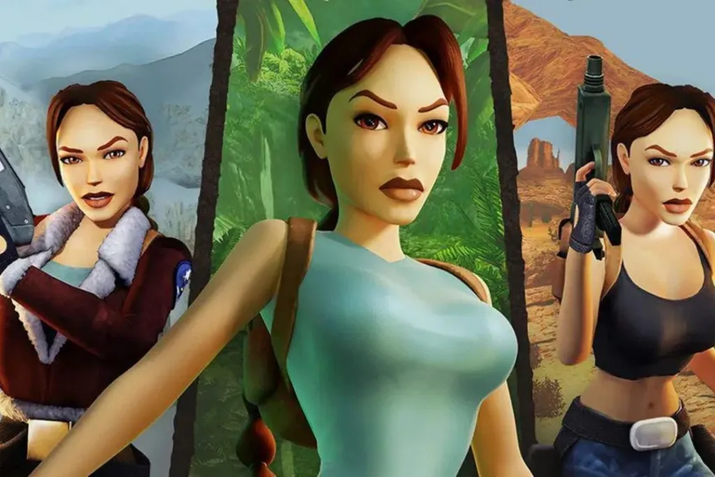 Fictional character Lara Croft through the ages.
