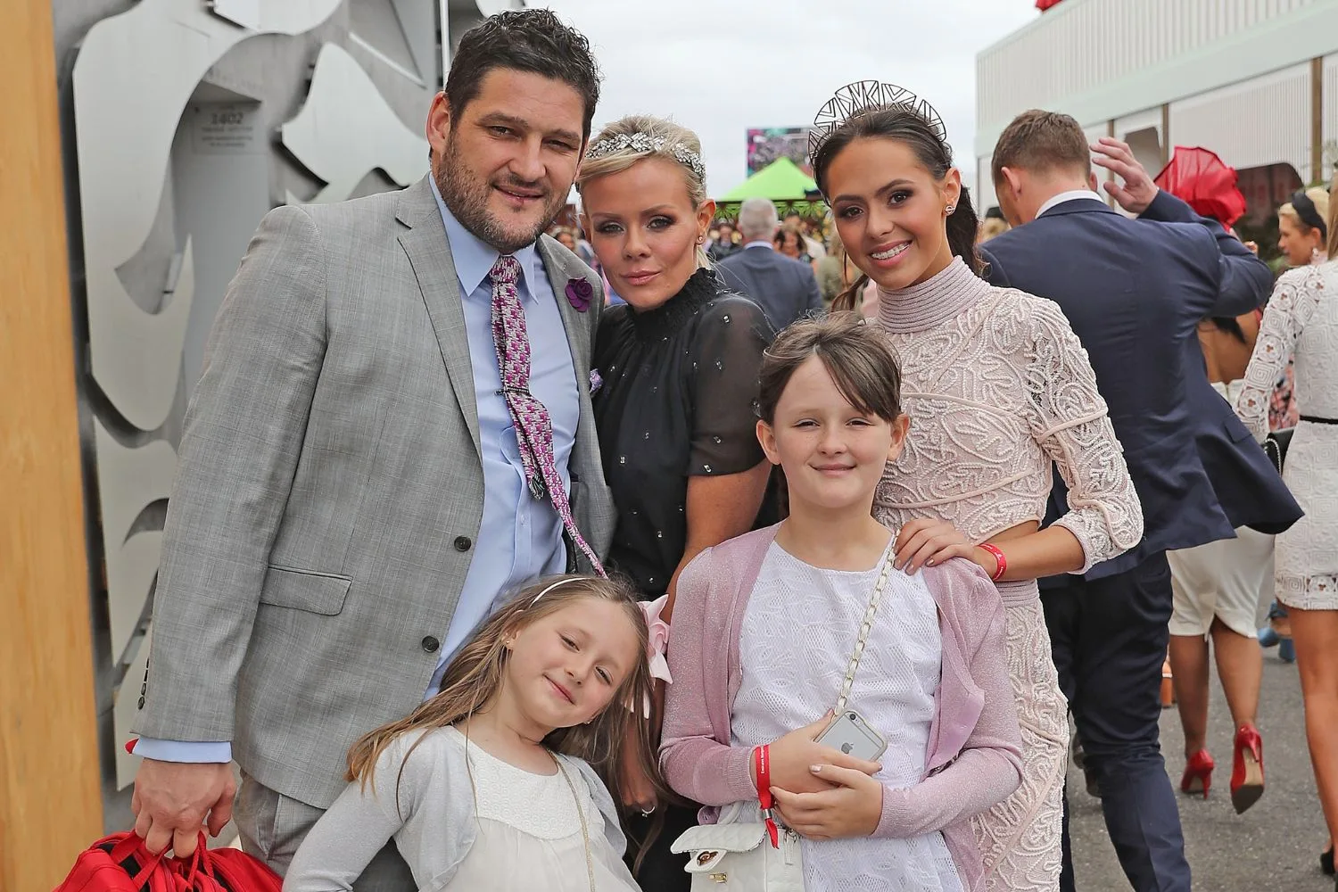 Brendan and Alex Fevola with their children. Pic: Getty
