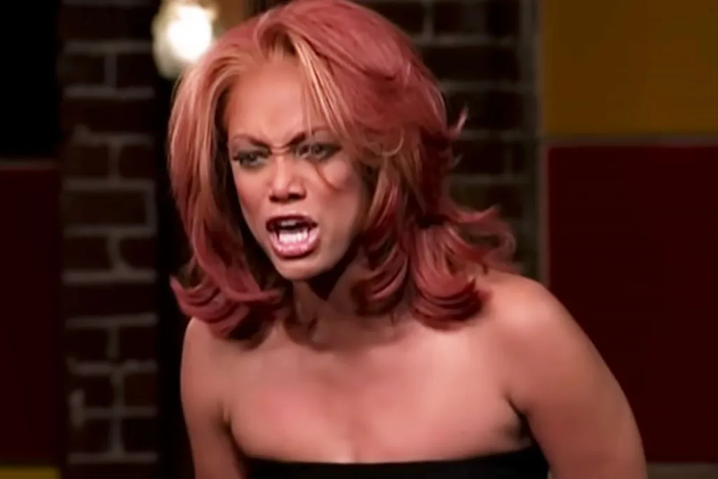 Tyra Banks shouting on America's Next Top Model. Pic: America's Next Top Model