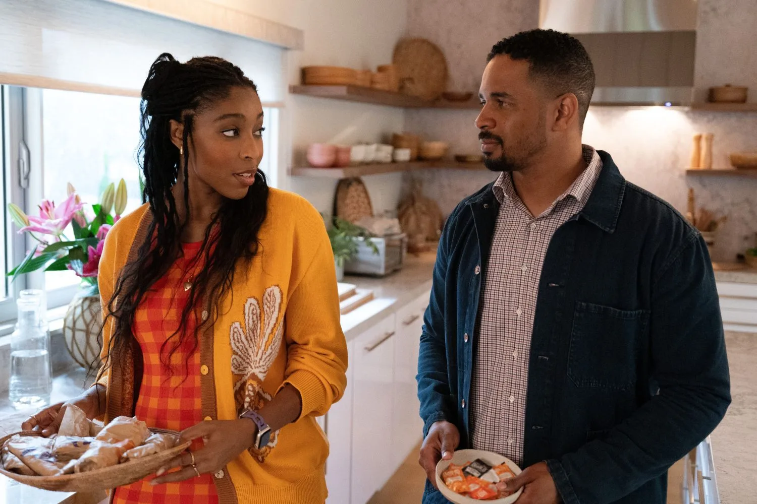 Jessica Williams and Damon Wayans Jr. in Shrinking. Pic: Apple TV