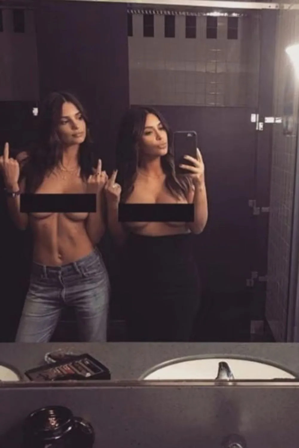 Kim Kardashian and Emily Ratajkowski.
