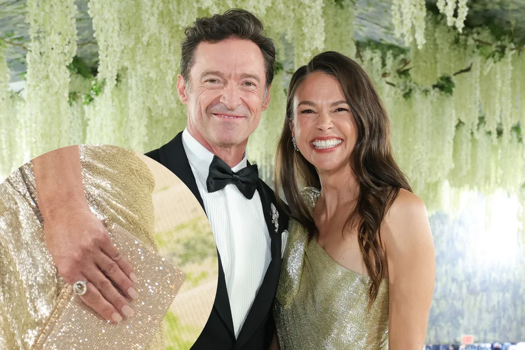 Hugh Jackman and Sutton Foster fuel engagement rumours with 2026 Met Gala debut. Credit: Getty.