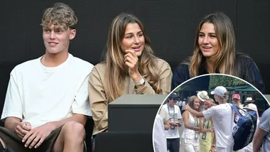 Cruz Hewitt with Myla and Charlene Federer