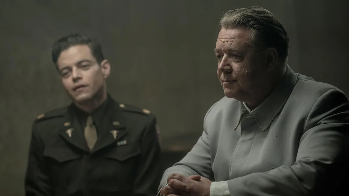 Rami Malek and Russell Crowe star in Nuremberg. Credit: Sony Pictures Classics 