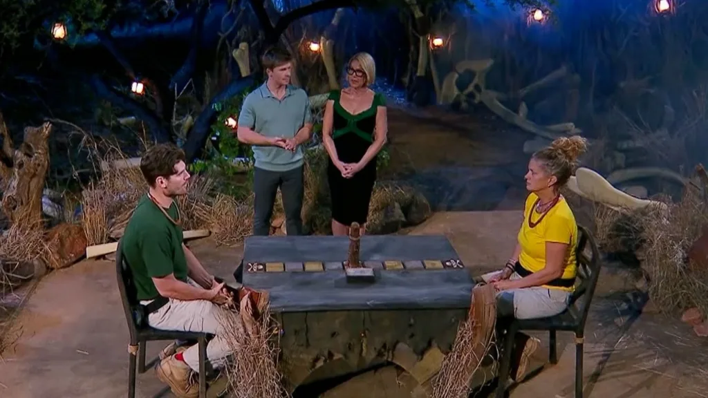 I'm A Celebrity 2026- Rachel Hunter and Matt Zukowski challenge. Pic: Channel 10