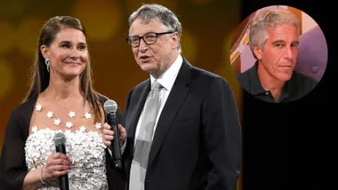 Melinda French Gates, Bill Gates, and Jeffrey Epstein. Pic: Getty