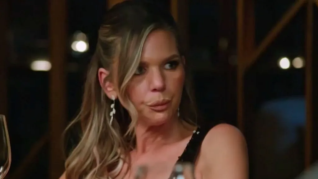 MAFS' Bec looks angry at a dinner party