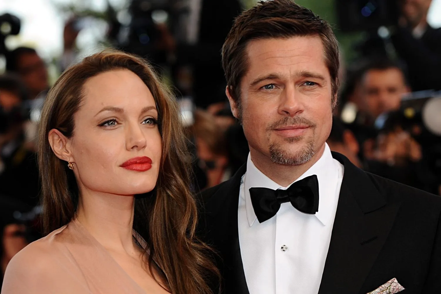 Angelina Jolie and Brad Pitt together on a red carpet