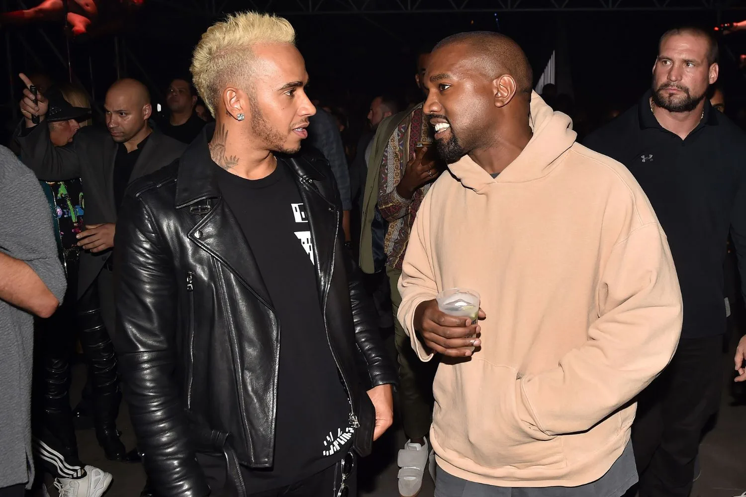 Lewis Hamiltom and Kanye West. Pic: Getty
