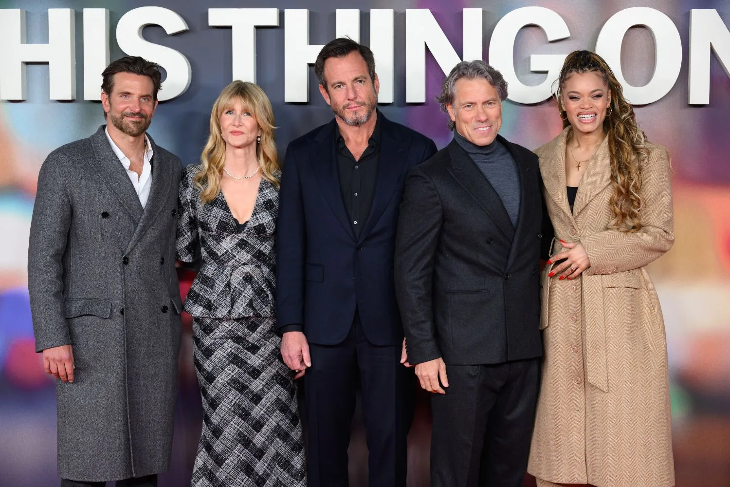 Bradley Cooper, Laura Dern, Will Arnett, John Bishop and Andra Day. Pic: Getty