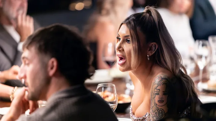 Gia at the explosive dinner party episode