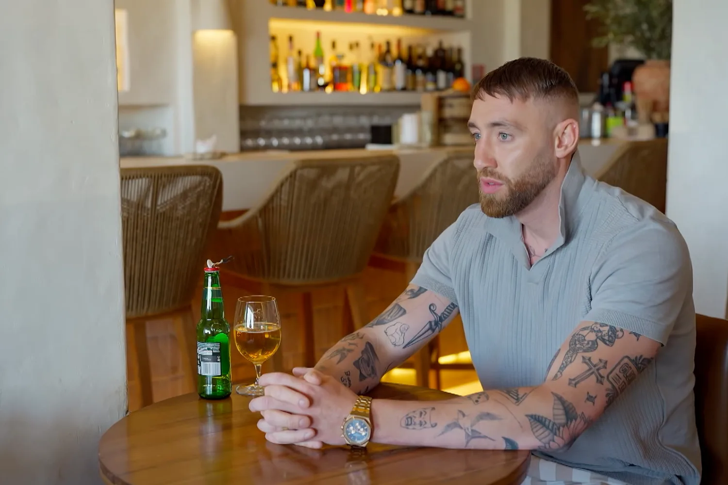 MAFS groom Danny sitting alone at the pub.