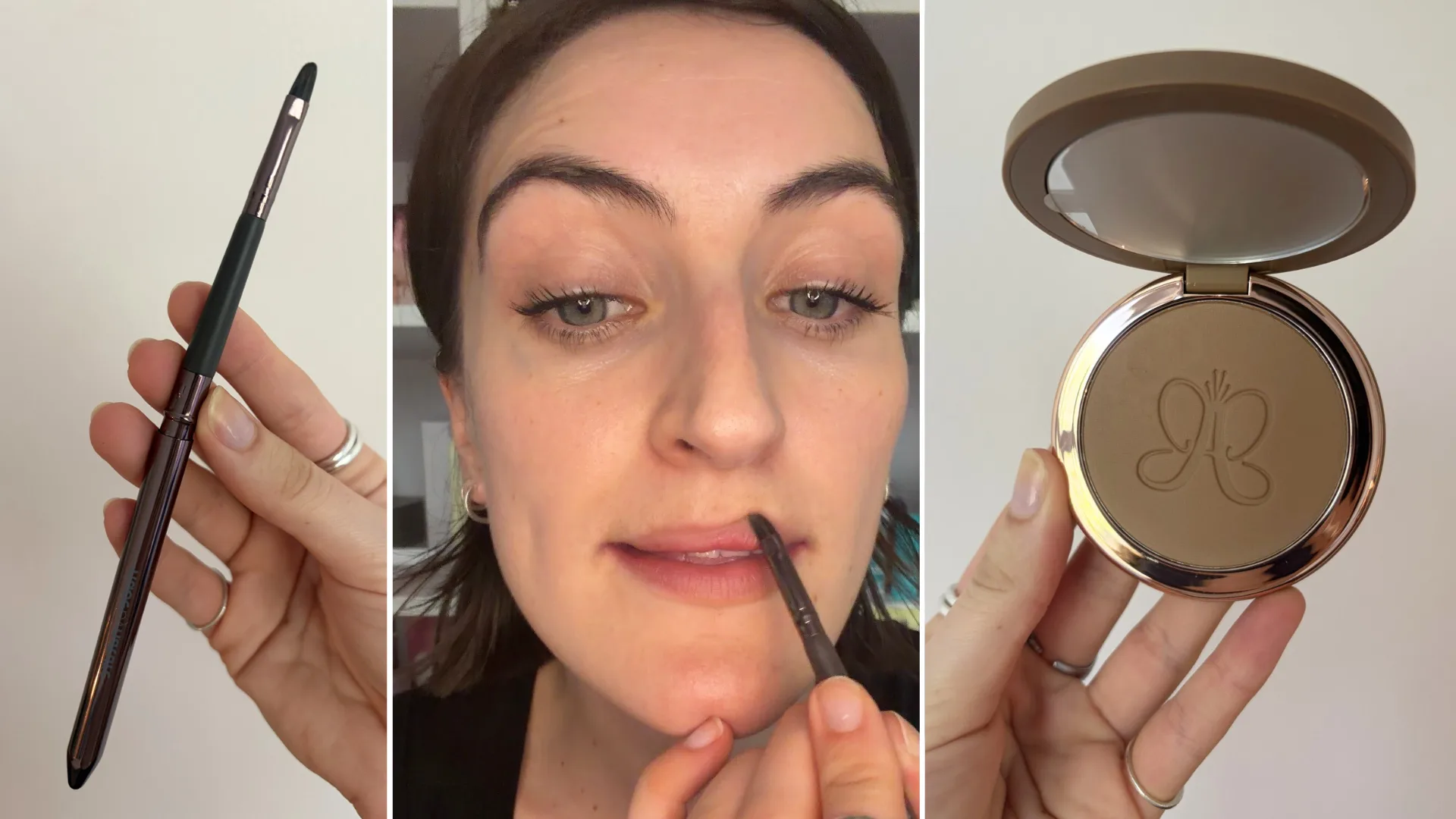 Sophie Coghill tries Gracie Abram's Oscars lip look with cream bronzer and brush. 