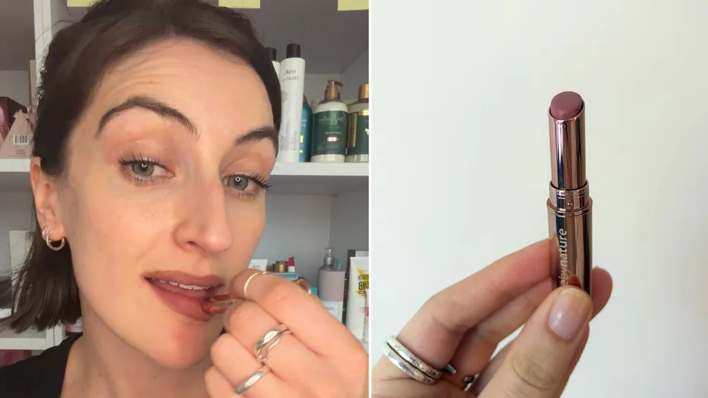 Sophie Coghill tries Gracie Abram's Oscars lip look with lipstick.