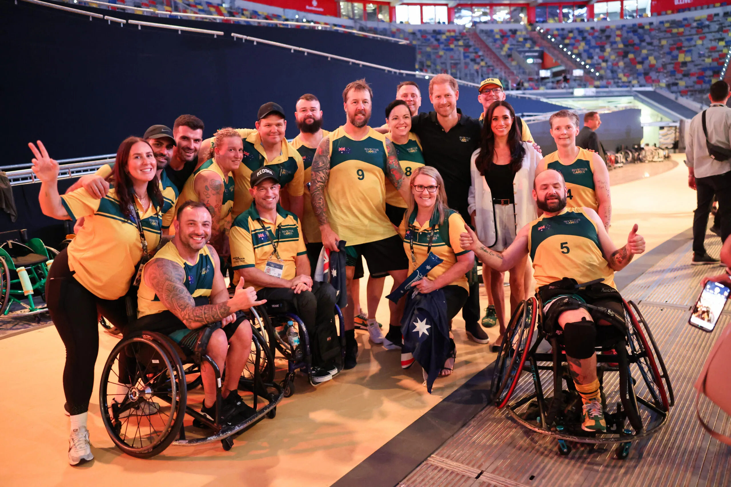 Harry and Meghan with the AUs invictus team