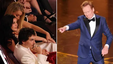 Conan O'Brien, Timothée and Kylie Jenner.