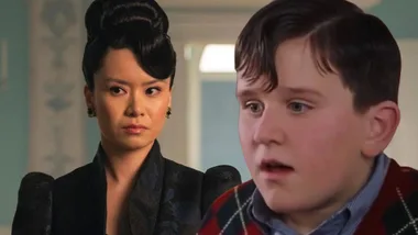 Katie Leung as Lady Araminta Gun in Bridgerton and Dudley Dursley in Harry Potter.