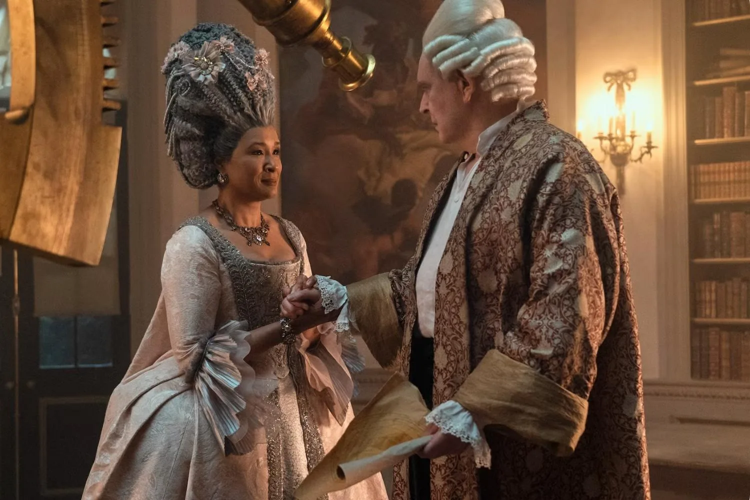 Queen Charlotte and King George in Bridgerton