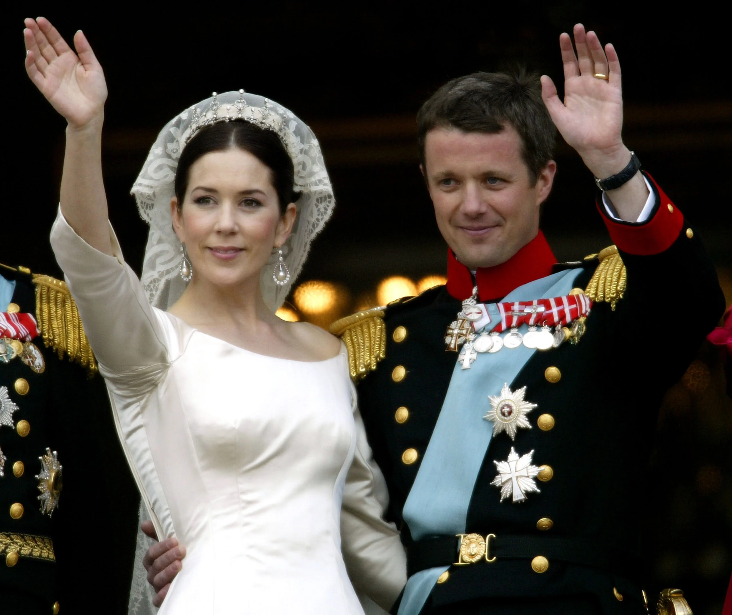 Mary and Frederik on their wedding day 