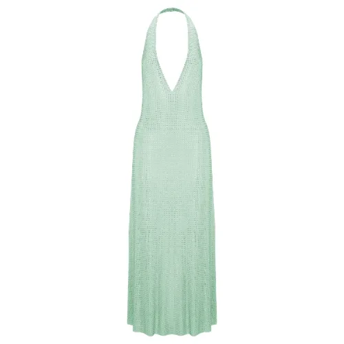 Genie Diamante Halter Midi Dress - Mint
