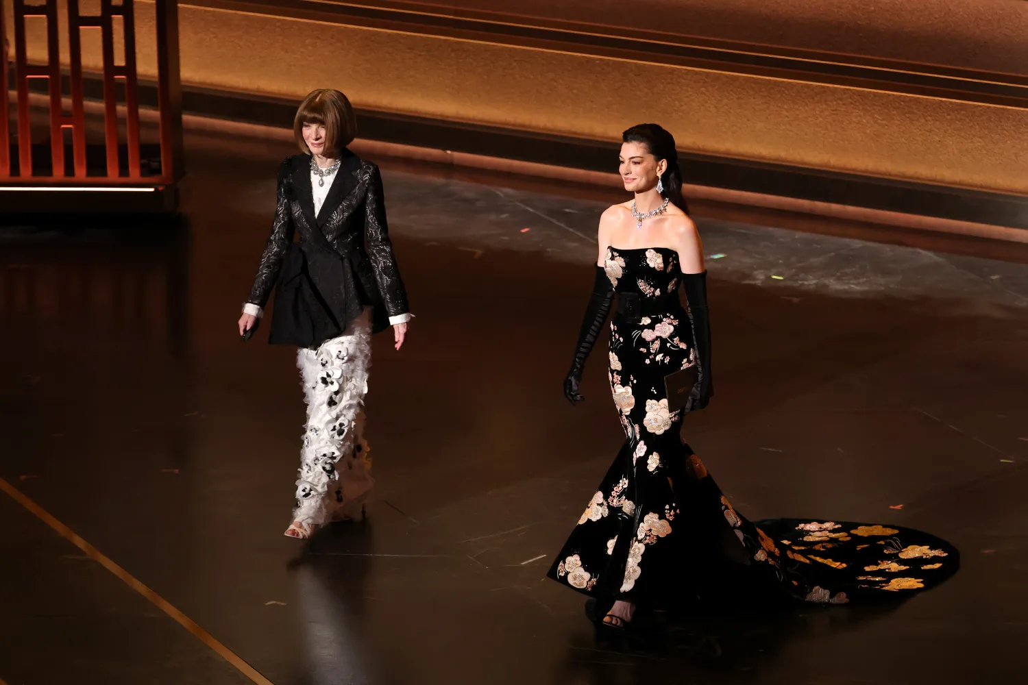 Anna Wintour and Anne Hathaway oscars