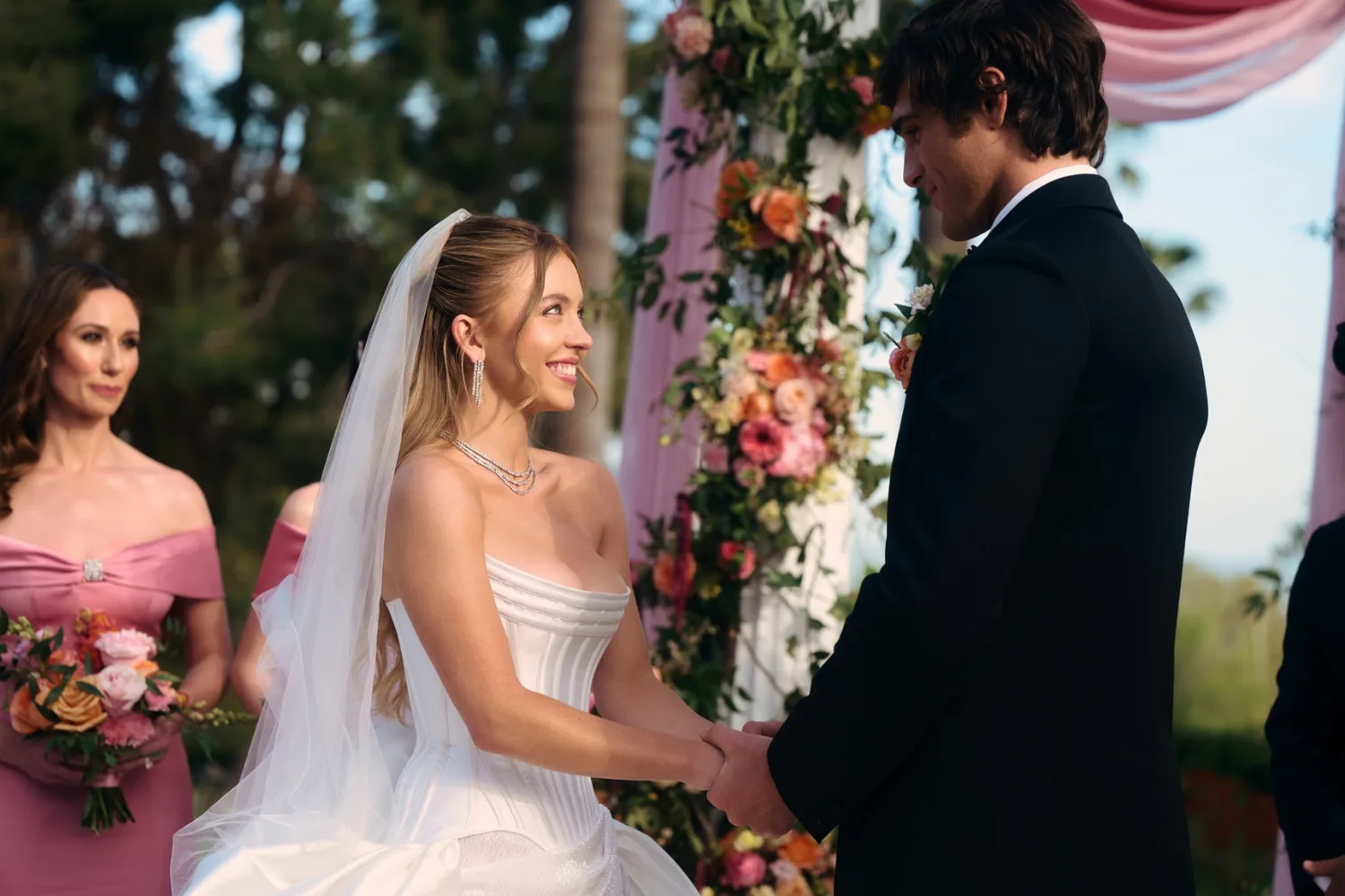 Cassie and Nate's wedding in Euphoria season three, episode three. Credit: HBO Max.