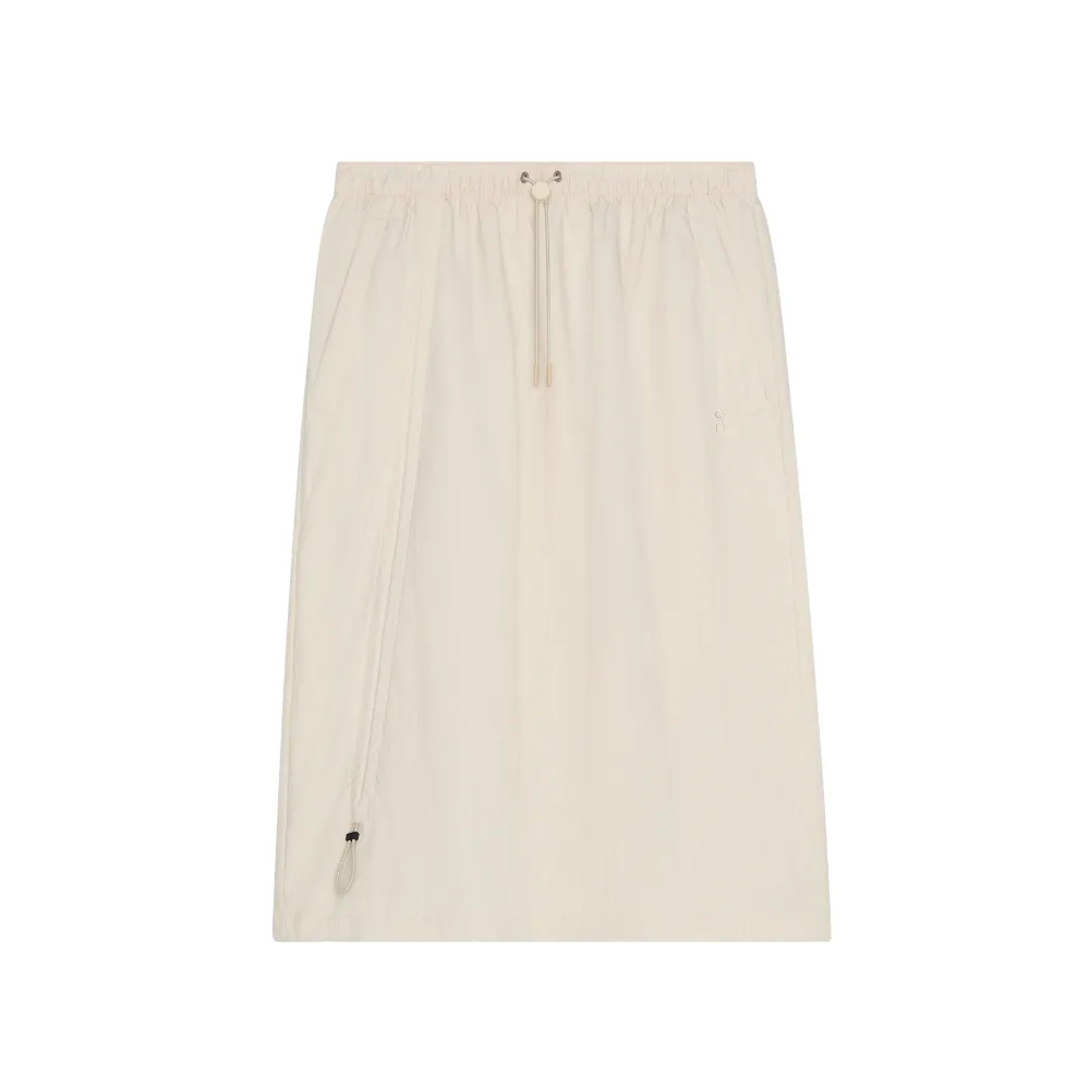 white skirt with drawstring
