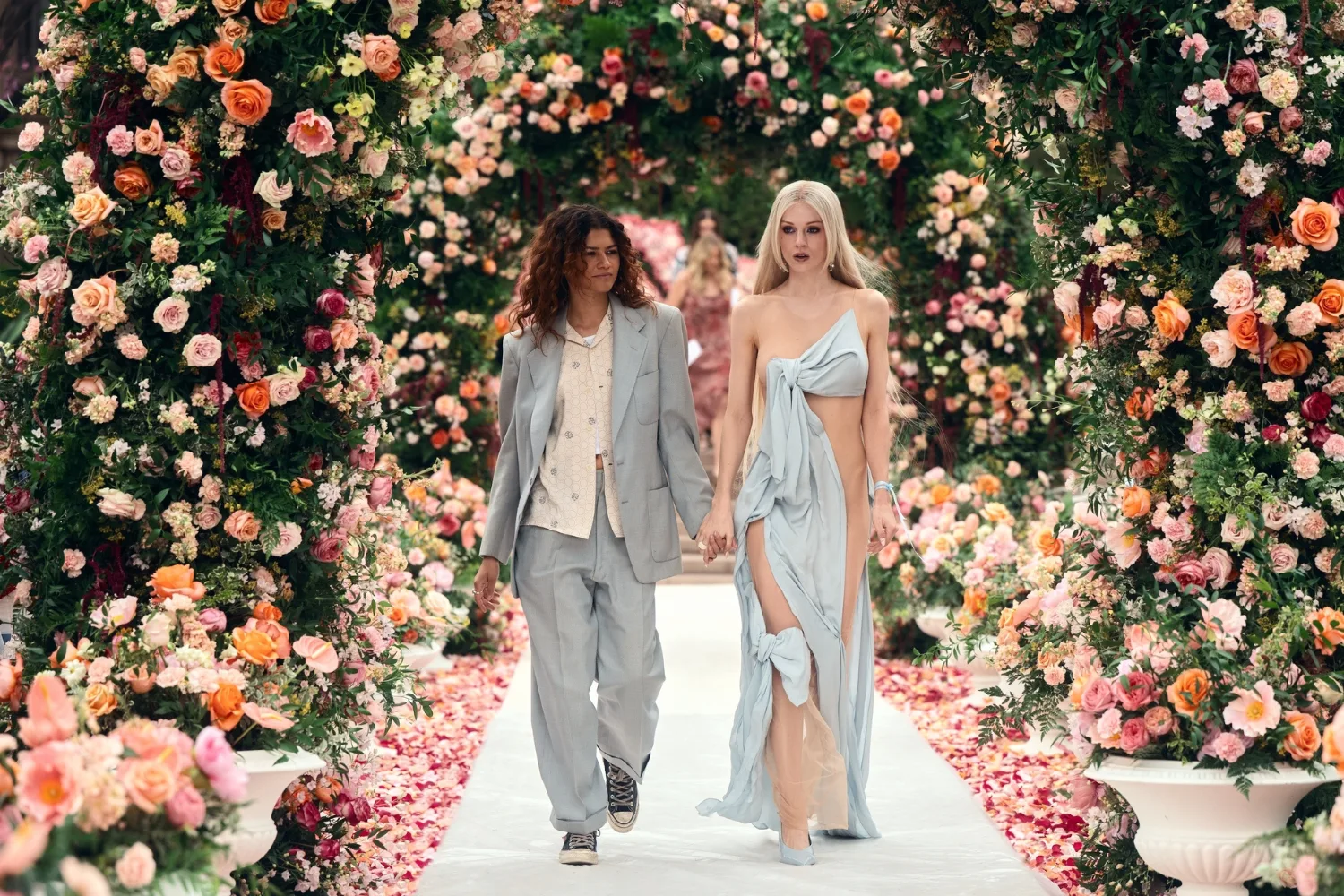 Rue and Jules at Cassie and Nate's wedding in Euphoria season three, episode three. Credit: HBO Max.