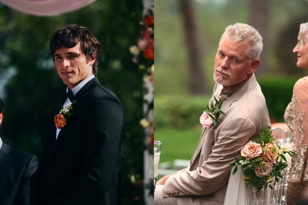 Nate and his dad (Cal Jacobs) at Cassie and Nate's wedding in Euphoria season three, episode three. Credit: HBO Max.
