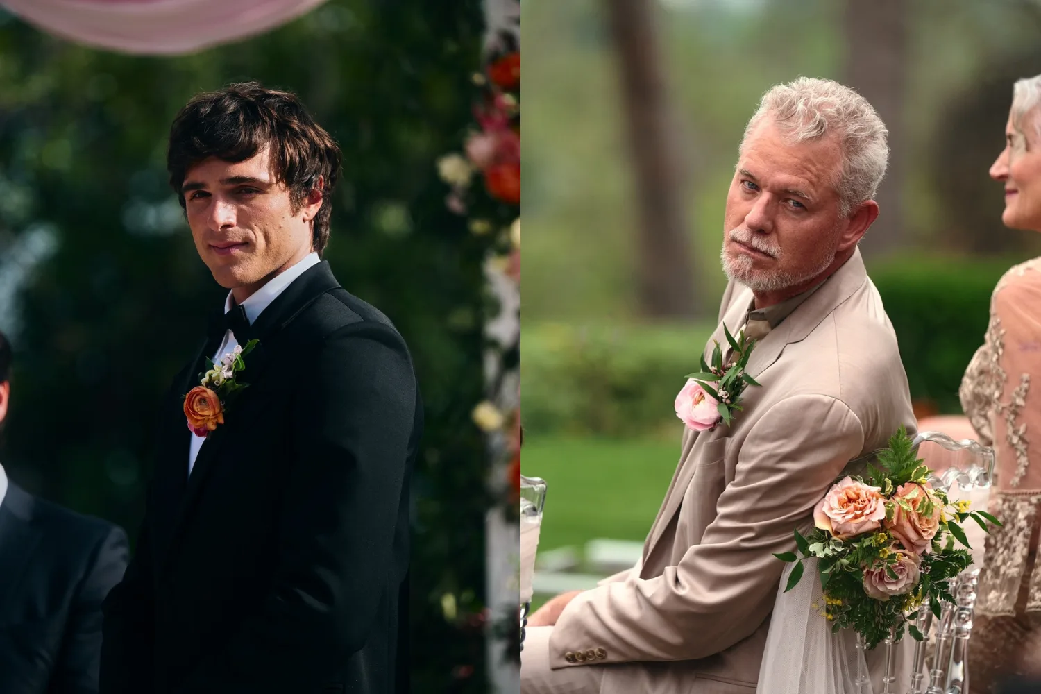 Nate and his dad (Cal Jacobs) at Cassie and Nate's wedding in Euphoria season three, episode three. Credit: HBO Max.