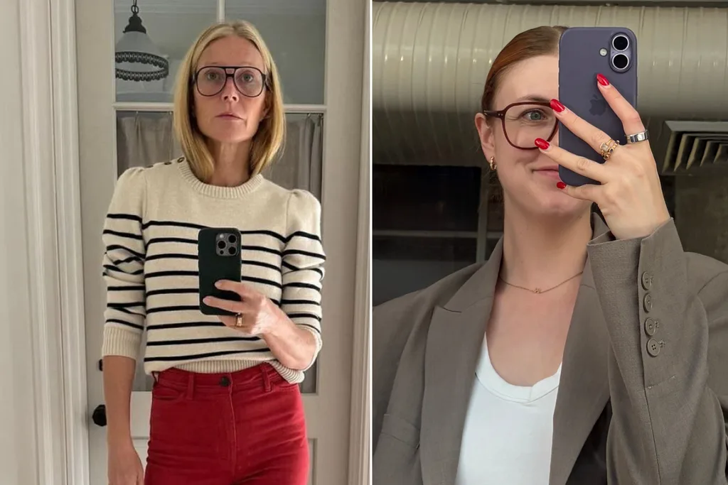 Two women posing in the mirror showing their Oura rings.