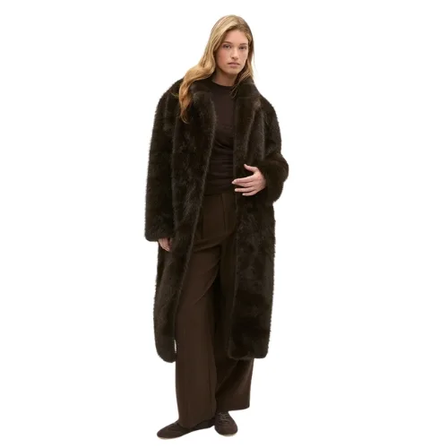 Seed Heritage Maxi Faux Fur Coat
