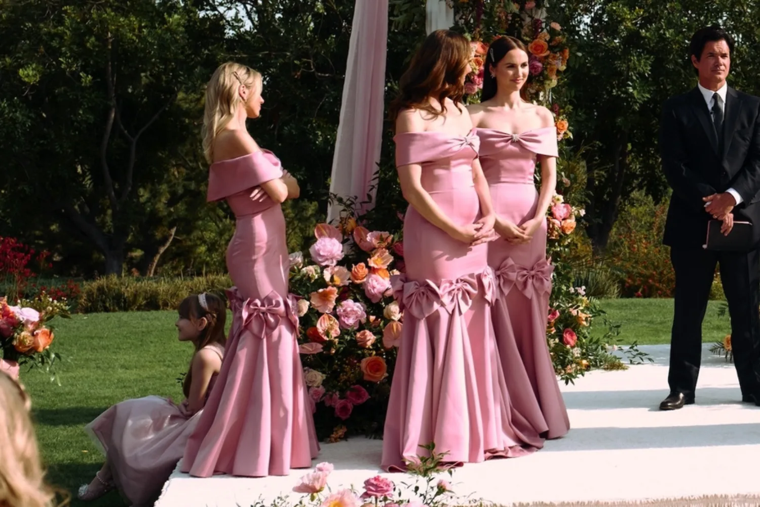 Bridesmaids at Cassie and Nate's wedding in Euphoria. Credit: HBO Max.