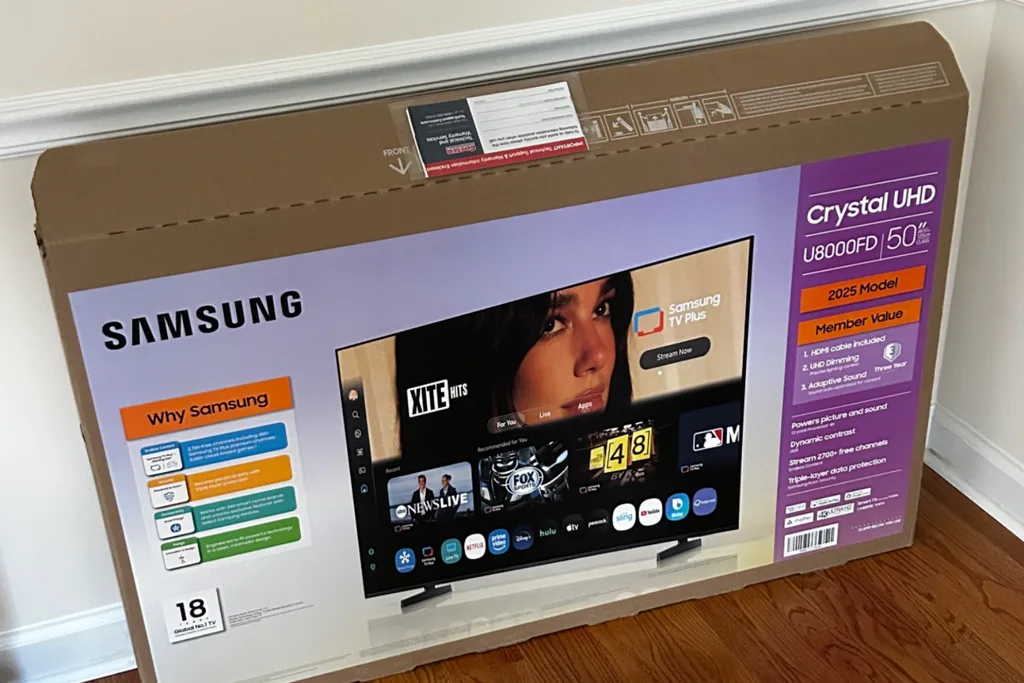 Dua Lipa owns the copyright to the image appearing on Samsung's TV packaging. Credit: Dua Lipa's complaint.