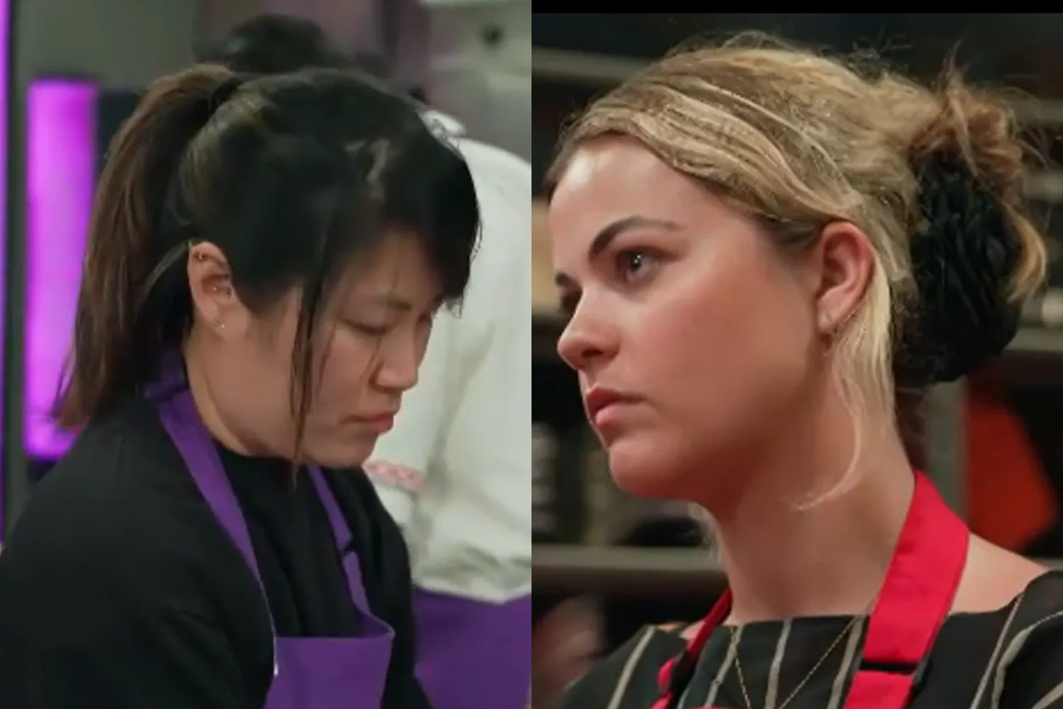 Fans have been complaining more this year about the lack of hair nets and bobby pins being used on MasterChef Australia by contestants. Credit: Channel 10. 
