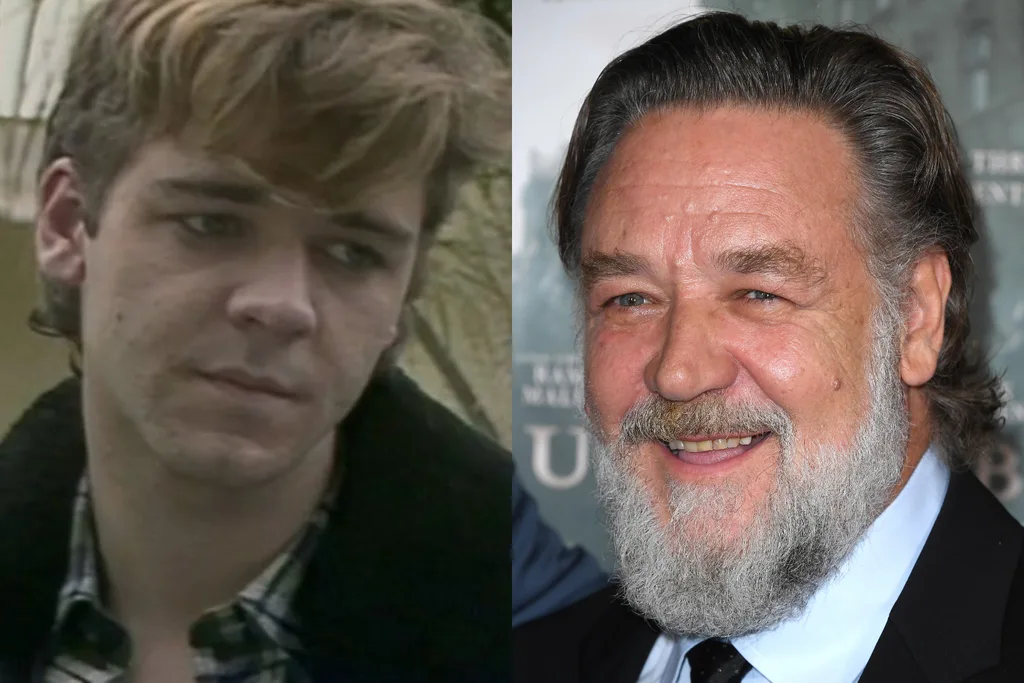 Russel Crowe was on Neighbours for four episodes in the 80s. Credit: Getty, 10play